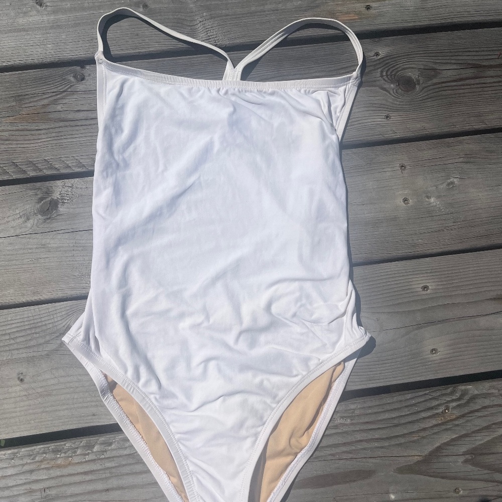 J Crew white criss cross strap one-piece swimsuit - Size 4 (S/M)